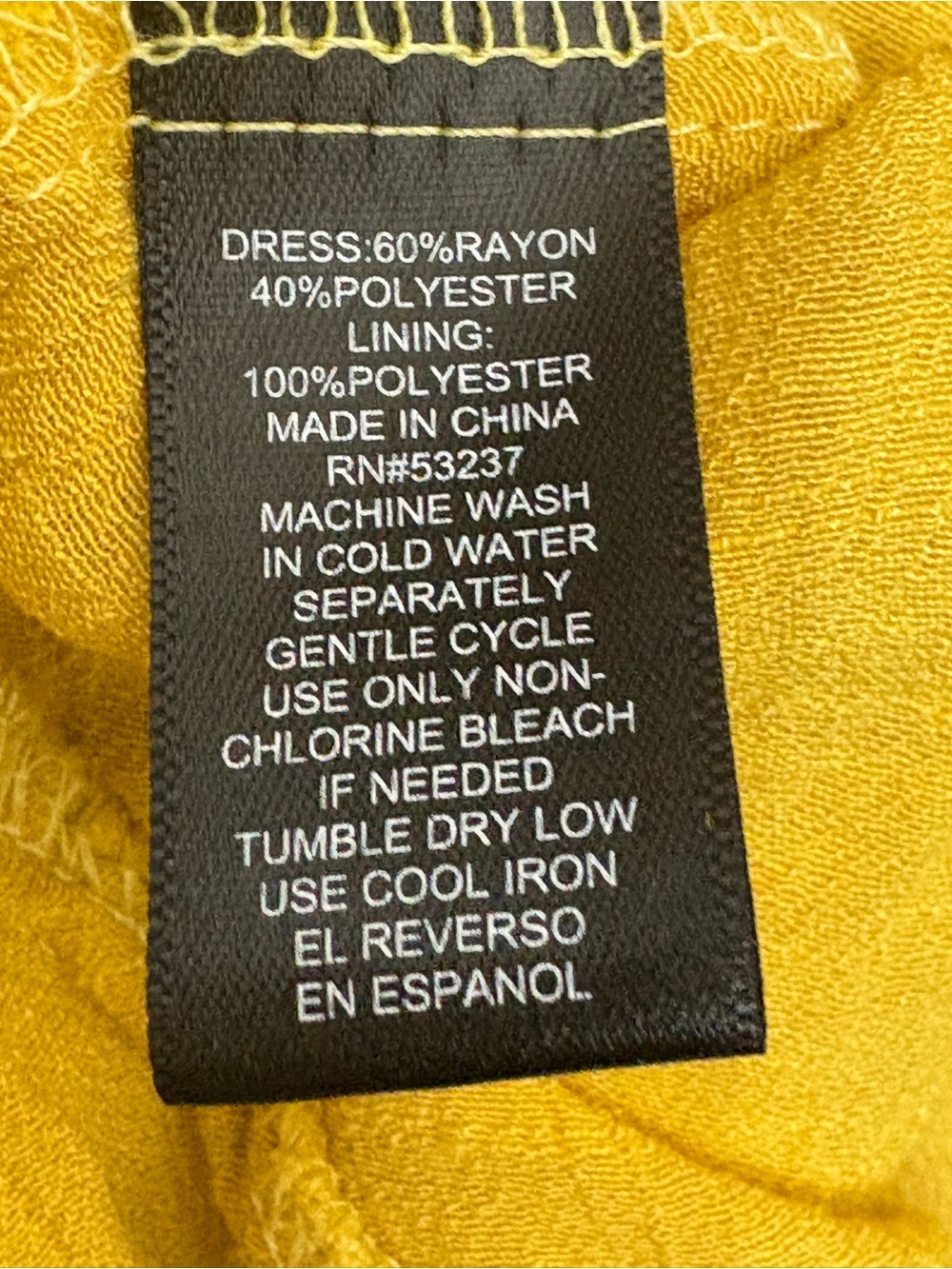 Mlle Gabrielle Mustard Yellow Textured Button Front Shirt Dress | Size S - Picture 8 of 8
